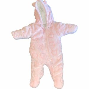 Pink hearts snow suit